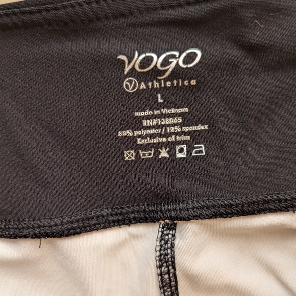 VOGO Athletica Floral & Leaf Rainforest Leggings elastic waist size L black - Picture 10 of 10